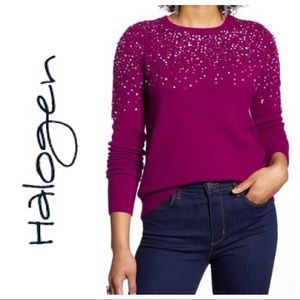 Halogen Multicolor Sequin Crew Neck Sweater M n2